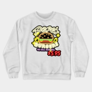 Neon Pepe's Burgers Logo from Steven Universe Crewneck Sweatshirt